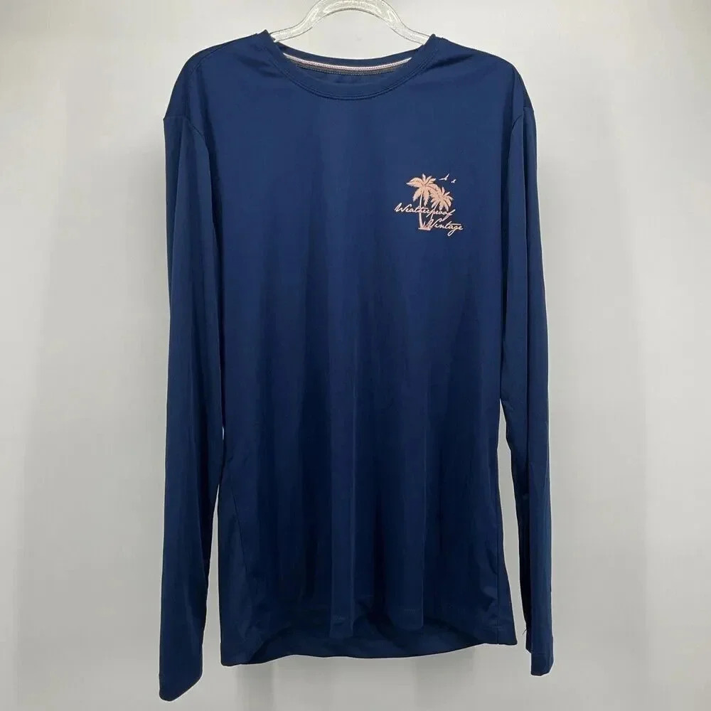 Original Weatherproof Vintage Mens Medium Long Sleeve Shirt Navy Blue